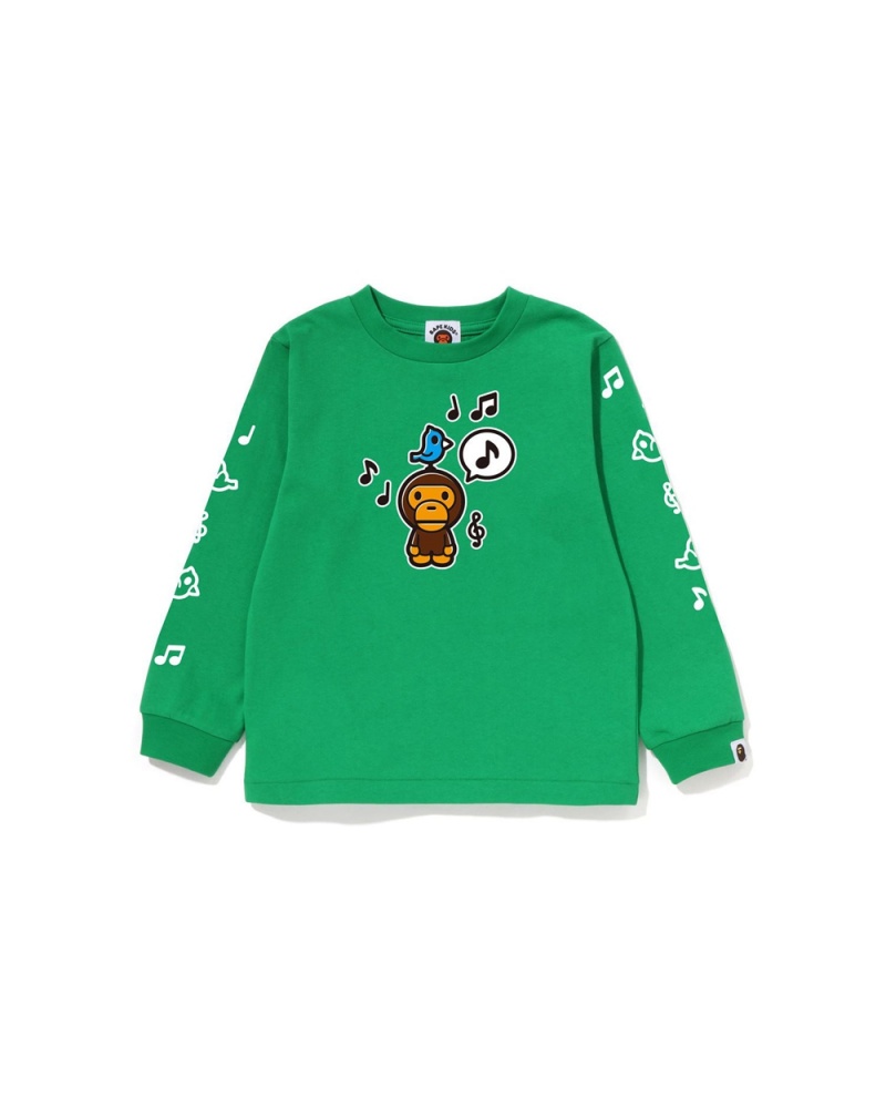 Hauts Bape Baby Milo Speech Balloon L/S #2 Menthe Enfant | RAQ-55295024